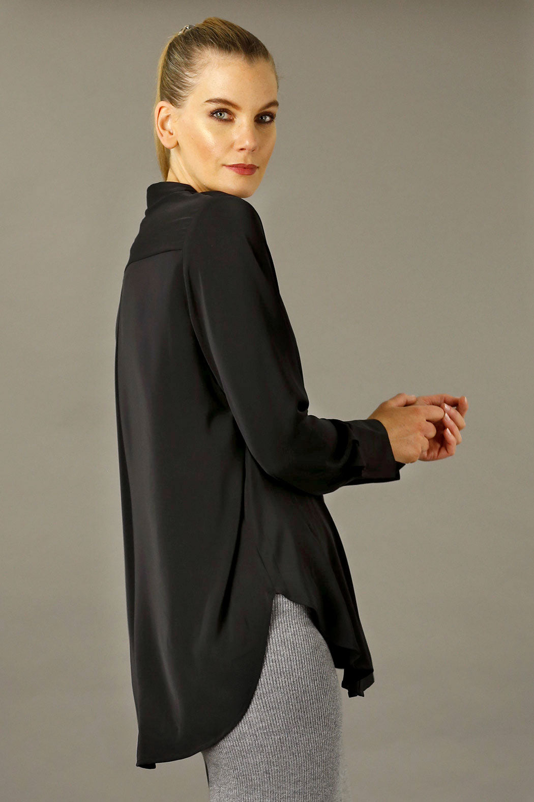Black Soft Touch Boyfriend Shirt - SALE