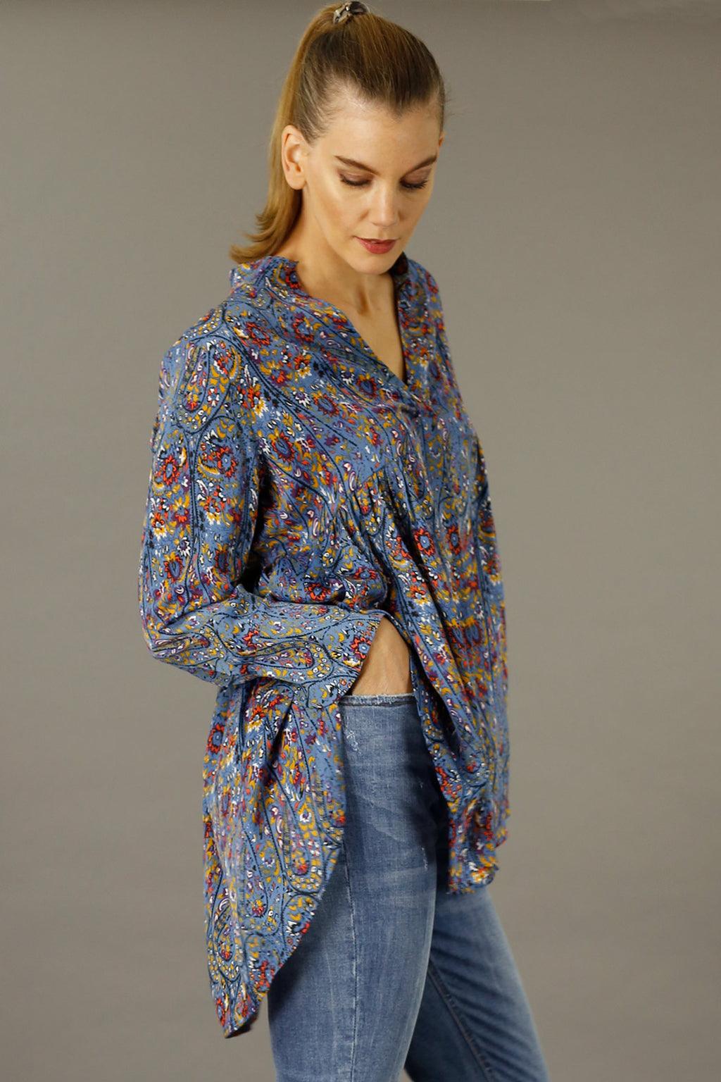 Paisley Nano Babydoll Shirt