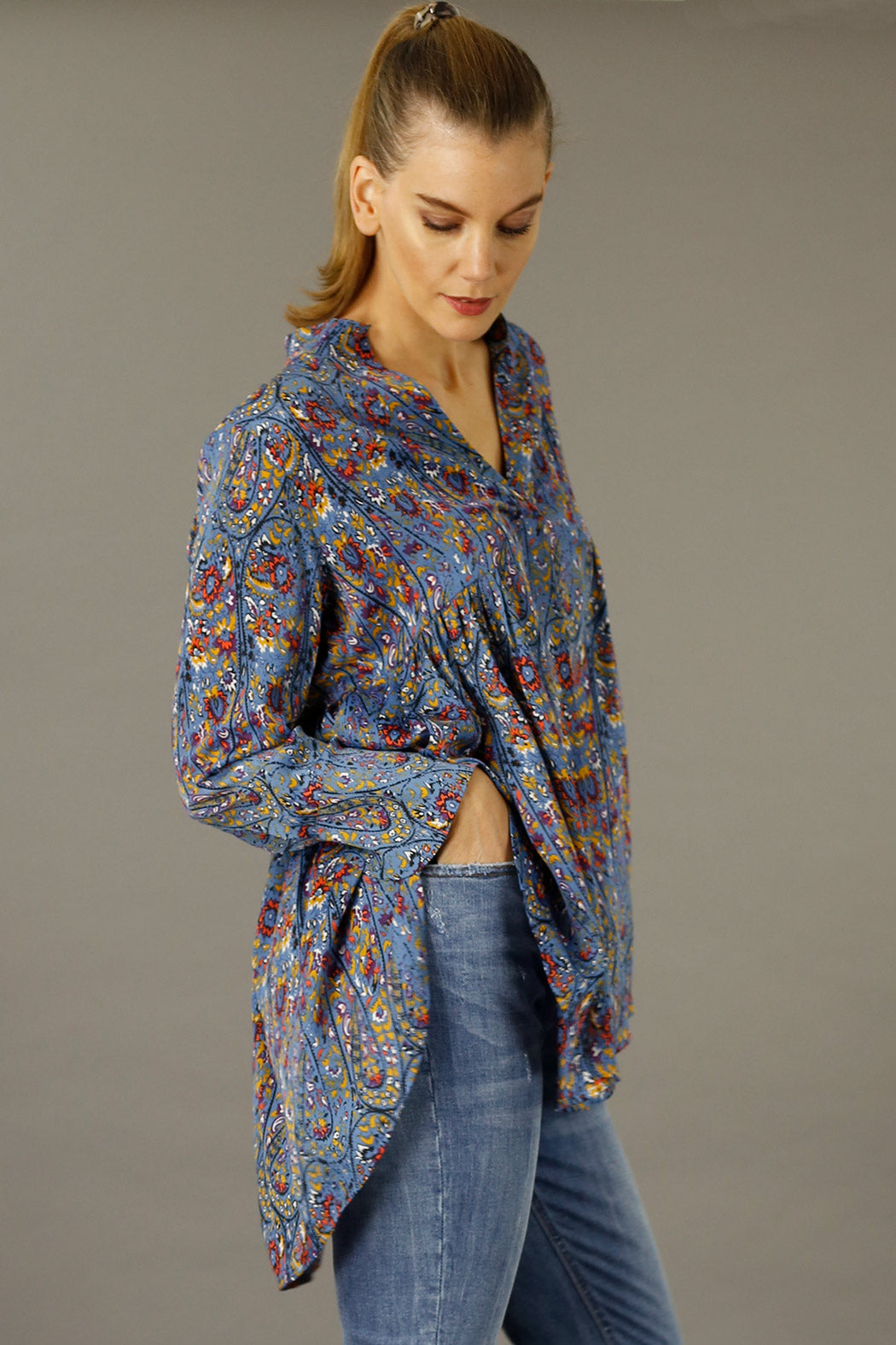 Paisley Nano Babydoll Shirt