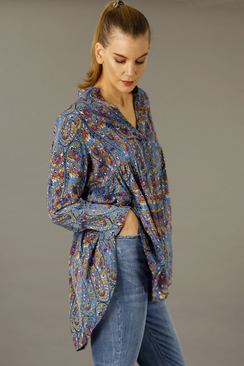 Paisley Nano Babydoll Shirt