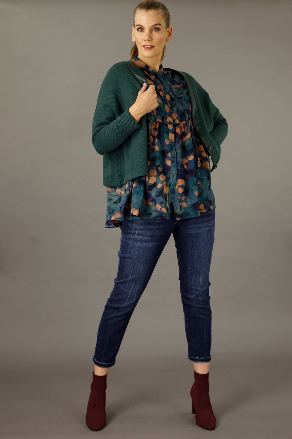 Teal Smudge Nano Claire Shirt - SALE