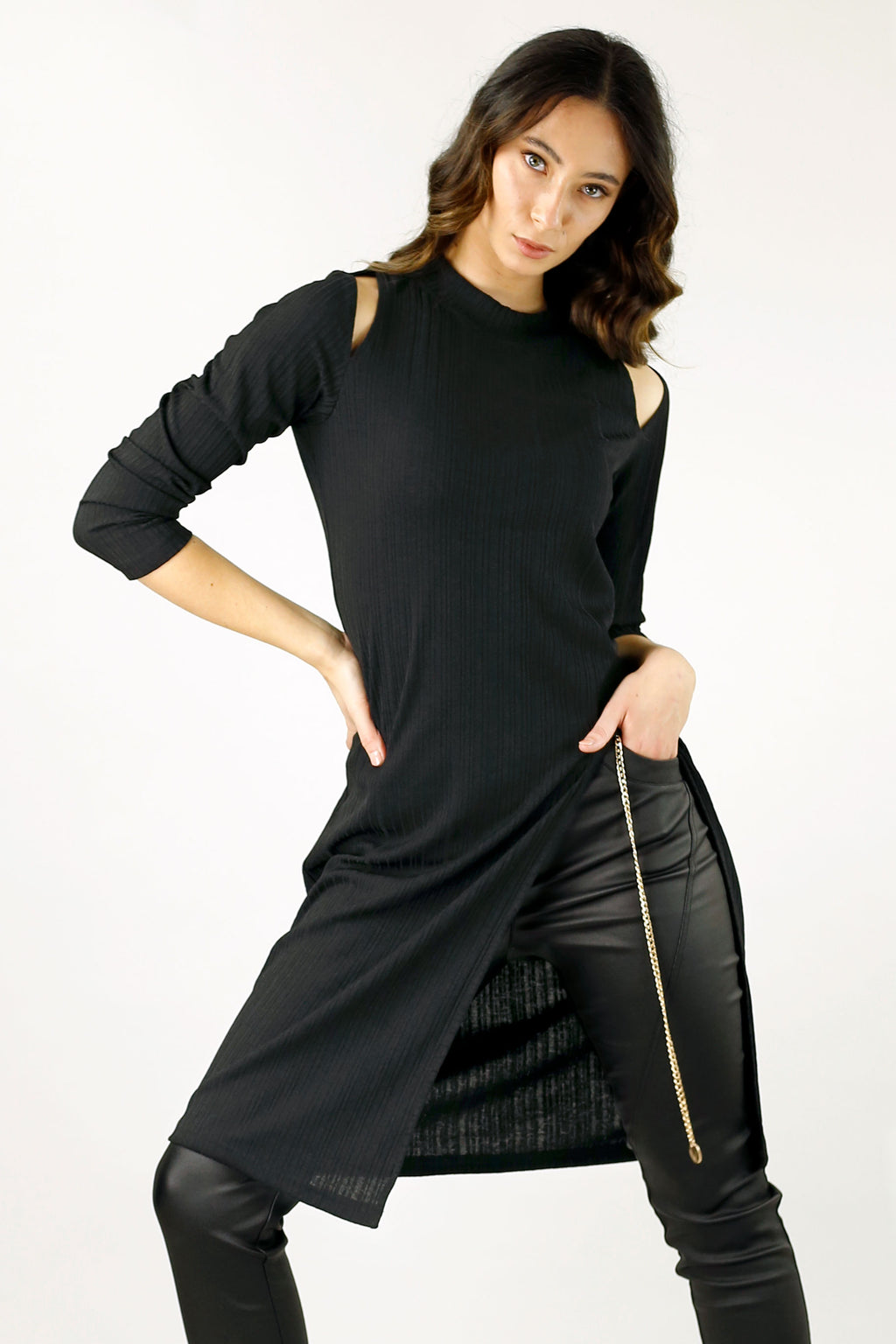 Black Shan Rib Tunic - SALE