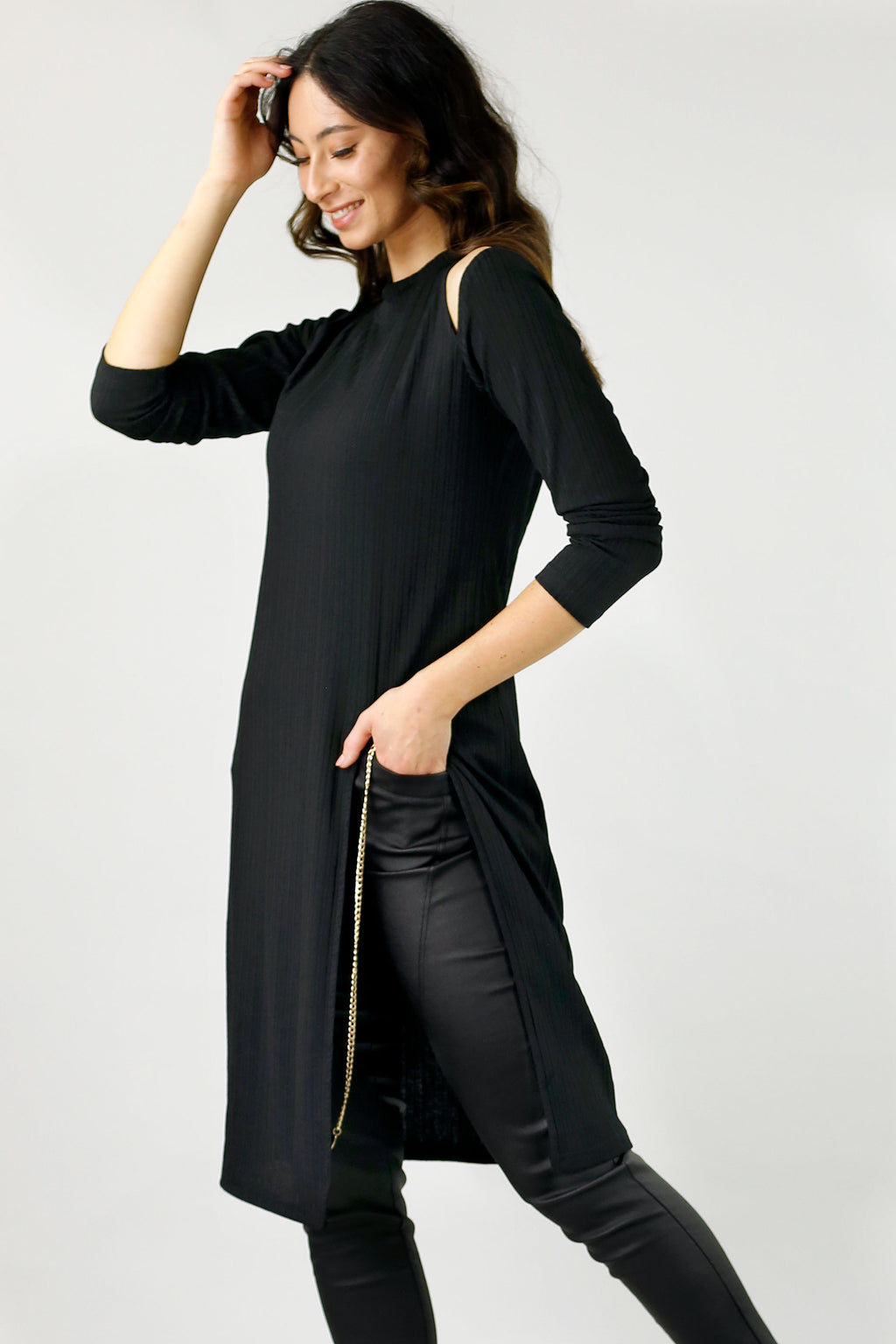 Black Shan Rib Tunic - SALE