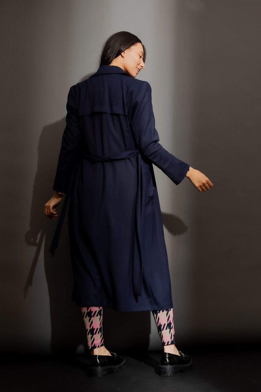 Navy Sorrento Trench Coat