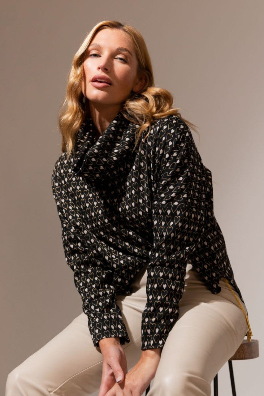 Hearts Gigi Roll Neck Top - Sale