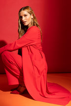 Red Euro Trench Coat