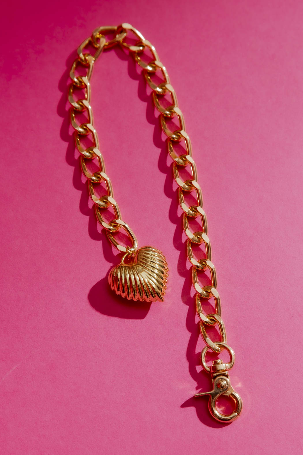 Gold Heart Anklet Gold O/S