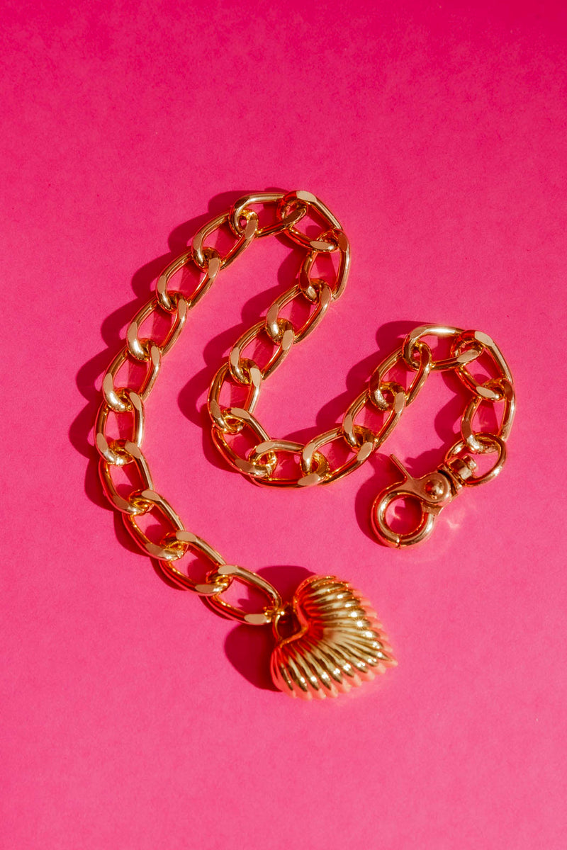 Gold Heart Anklet Gold O/S