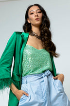 Mint Sequin Cami - Final Sale