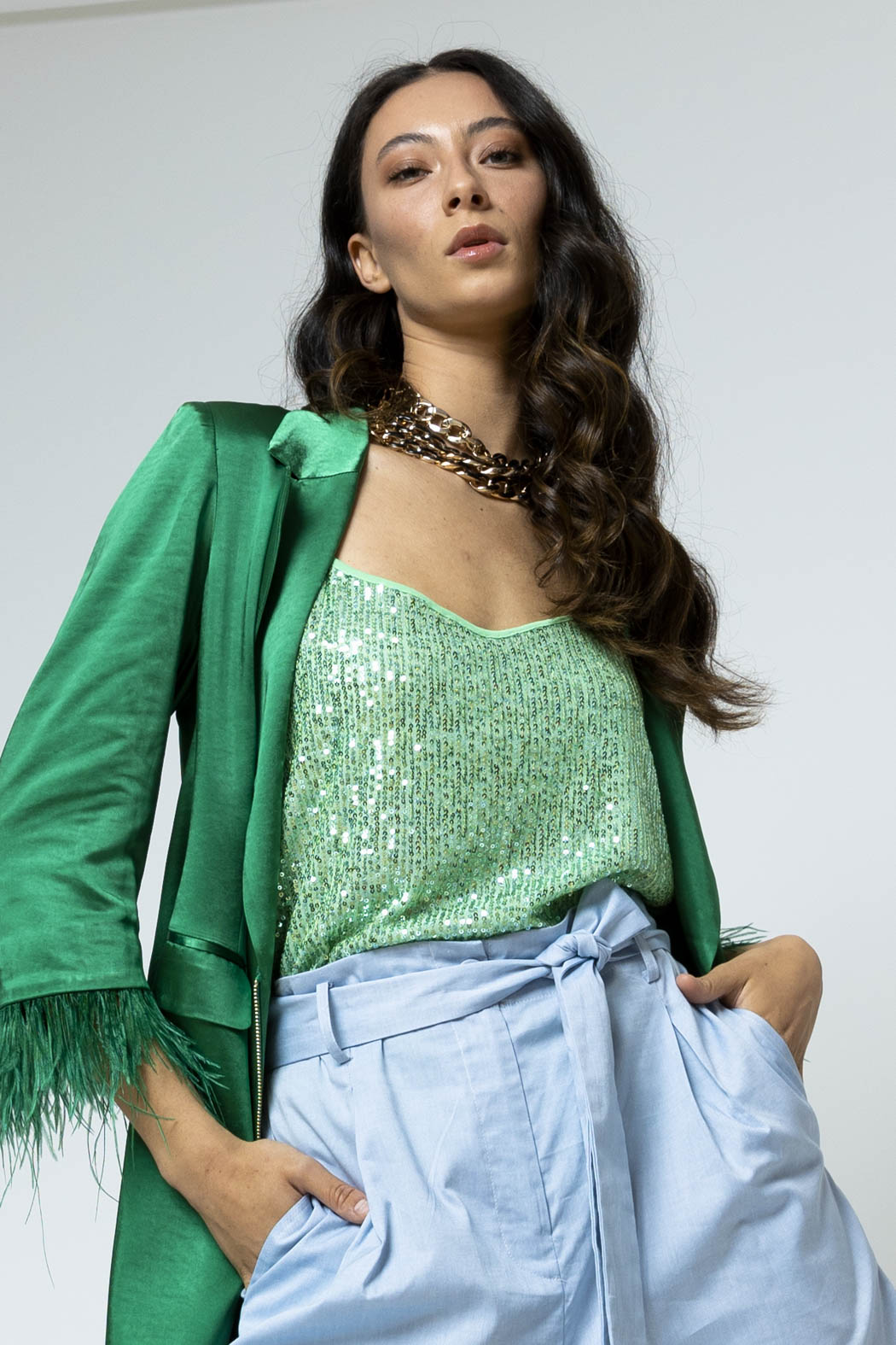 Mint Sequin Cami - Final Sale