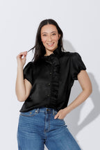 Black Ruffle Blouse
