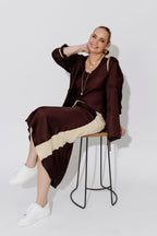 Chocolate Glow Bias Panel Skirt