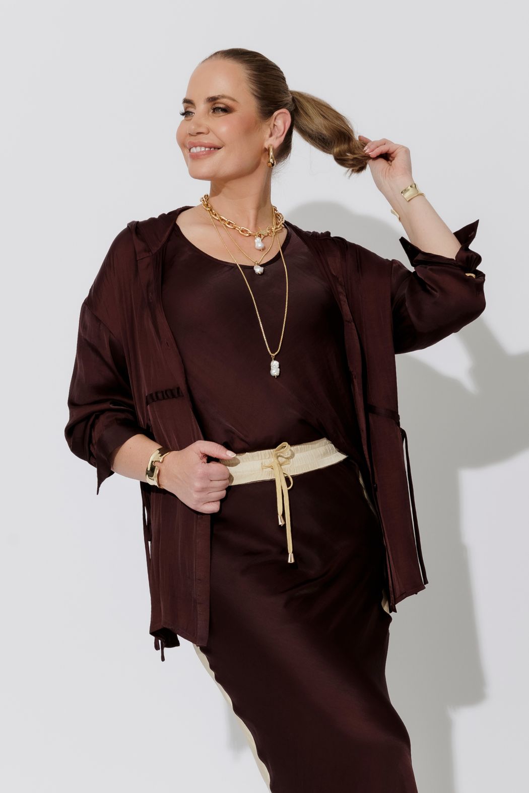 Chocolate Glow Hooded Shirt