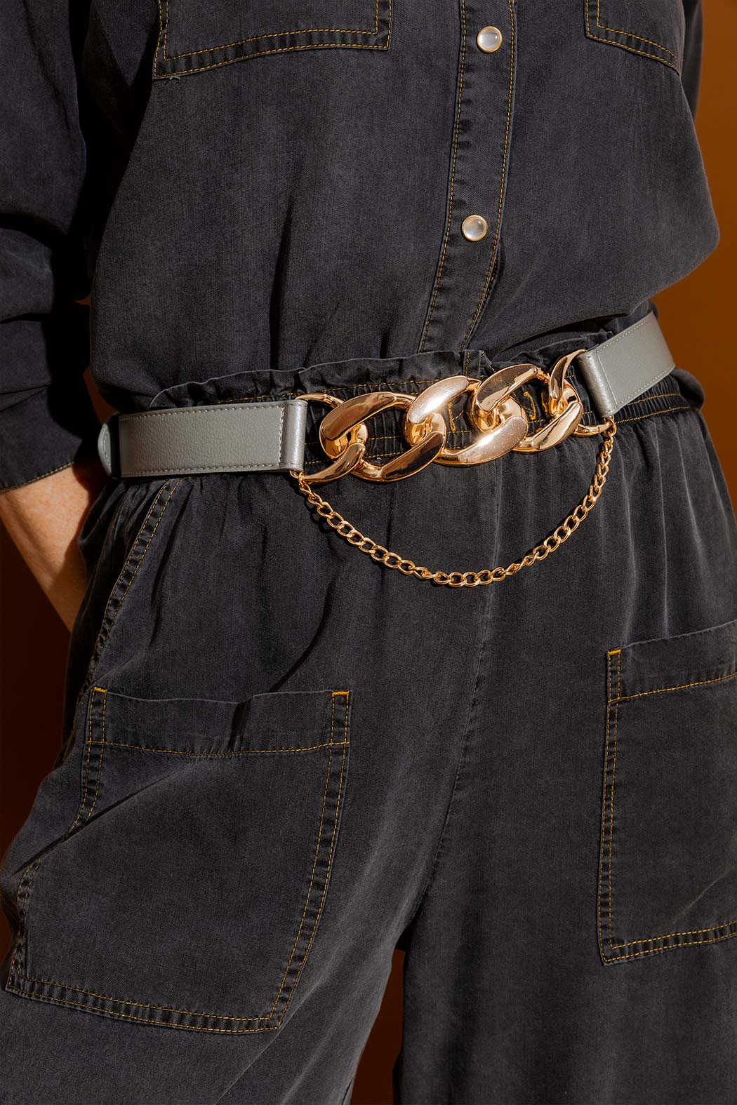Silver Double Chain Belt Silver M/L