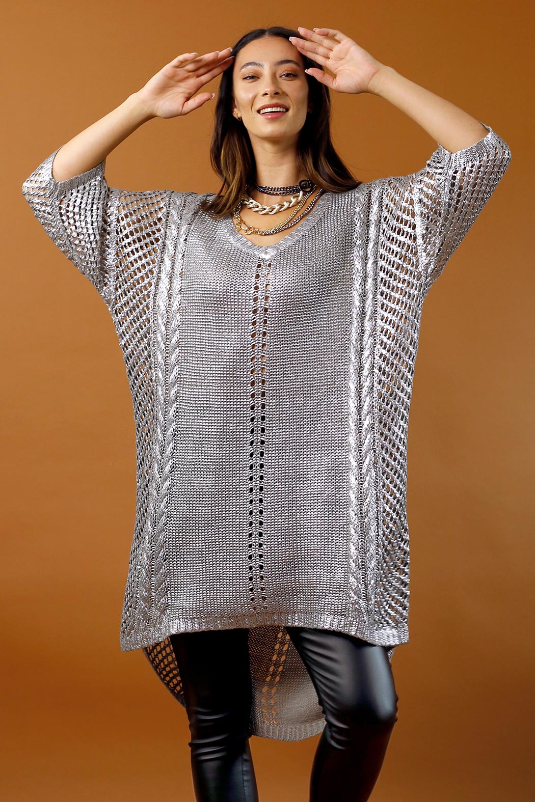 Khaki Foil Tunic - FINAL SALE