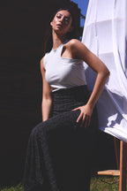 Silver Lurex Pleat Skirt - SALE