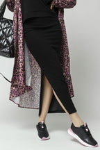 Black Ava Split Skirt