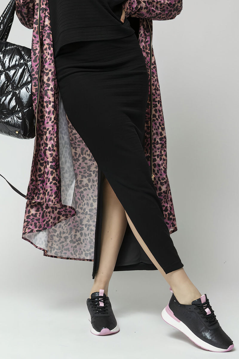 Black Ava Split Skirt