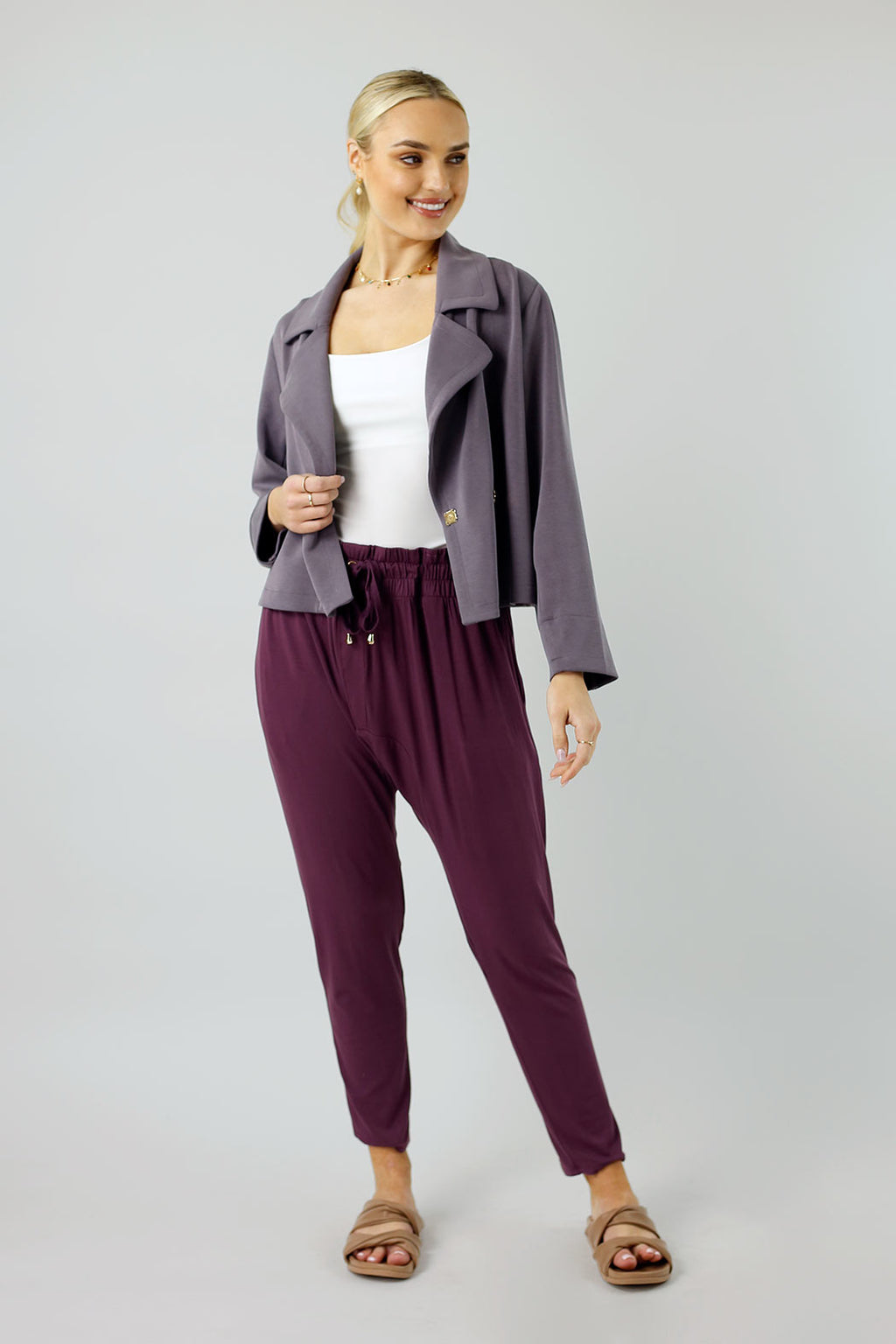 Dusty Purple Soft Crop Jacket - SALE
