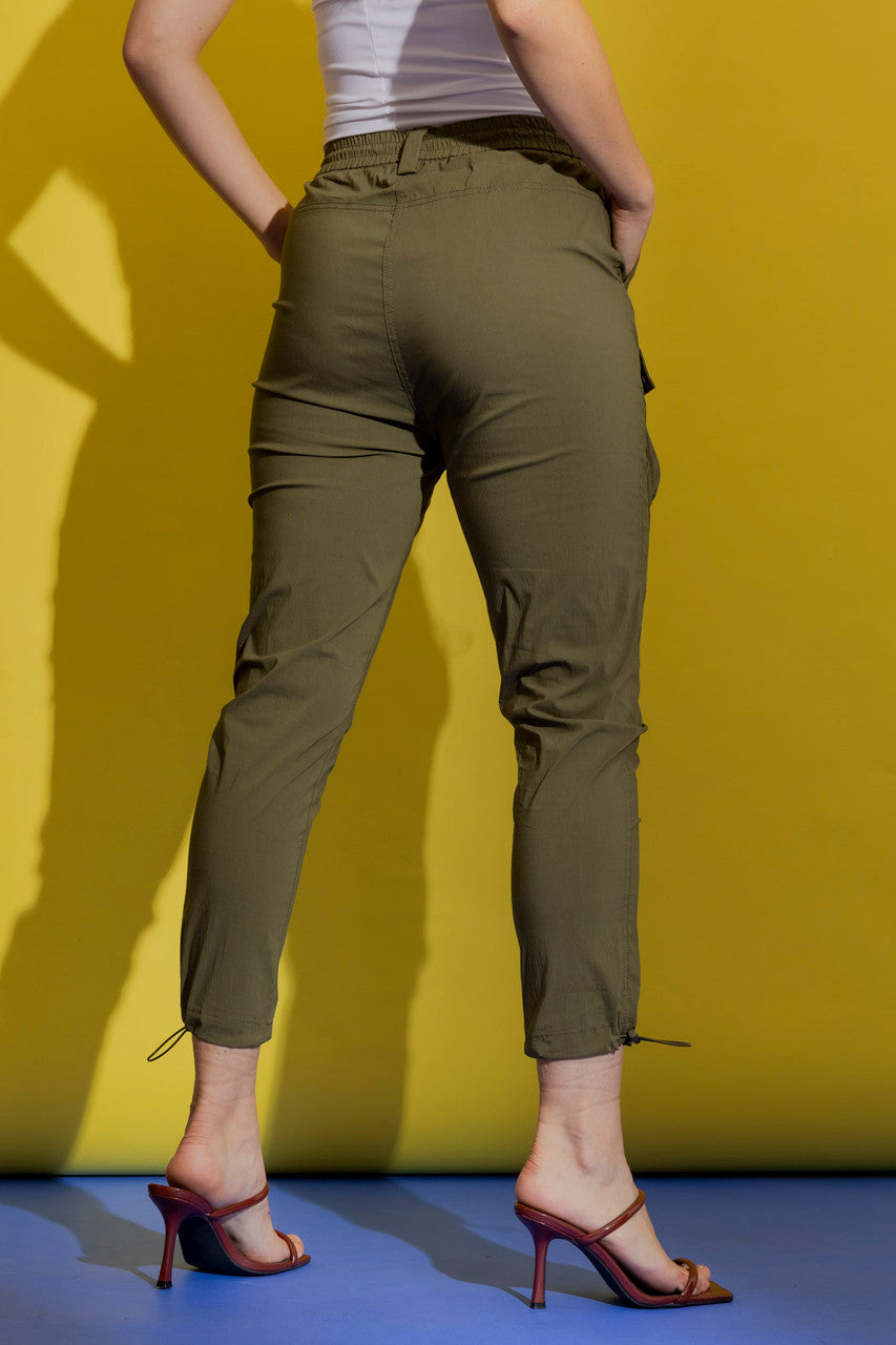 Khaki Parachute Cargo Pants