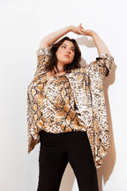 Tan Snake Boyfriend Maxi Shirt - Final Sale