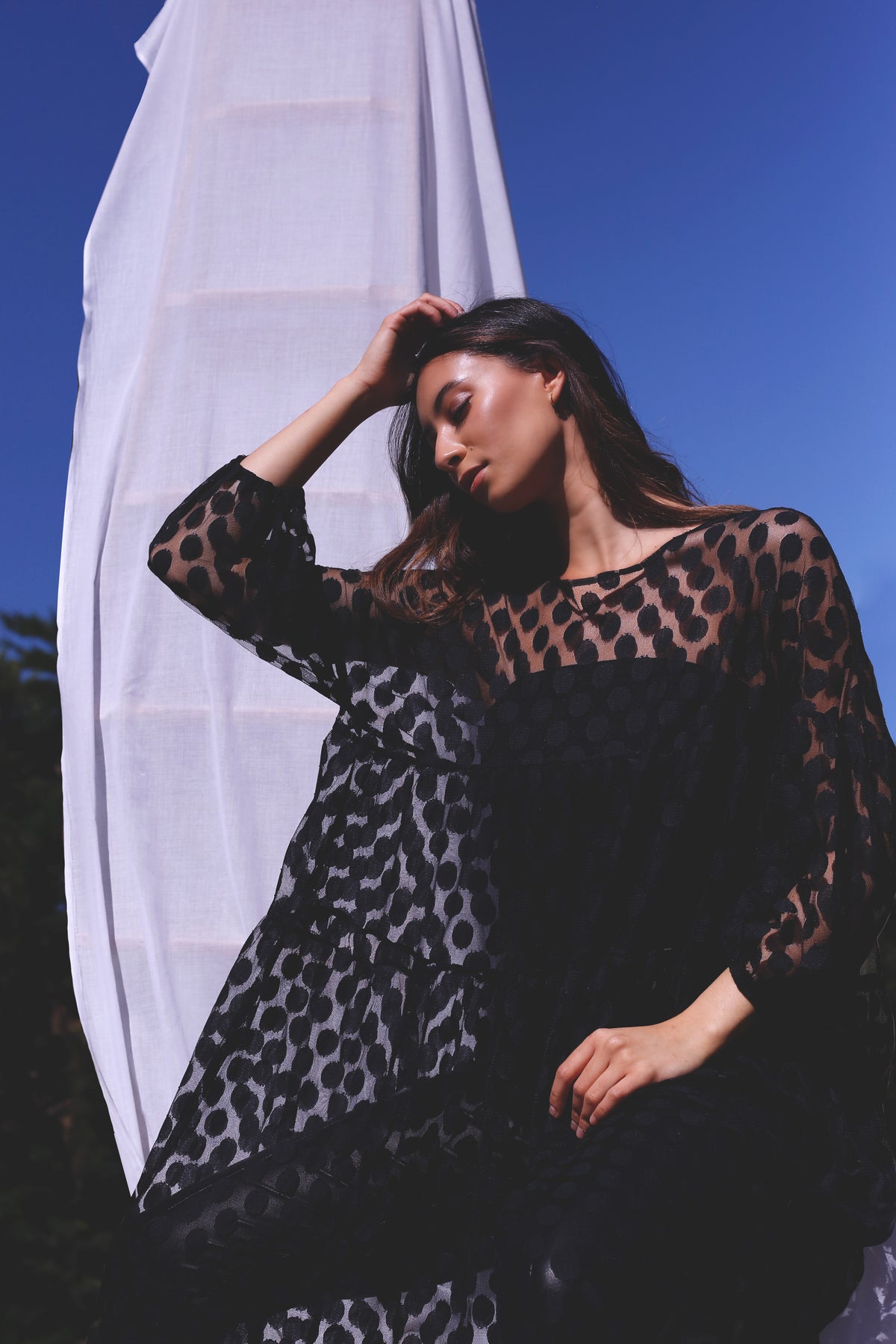 Coinspot Tiered Mesh Dress