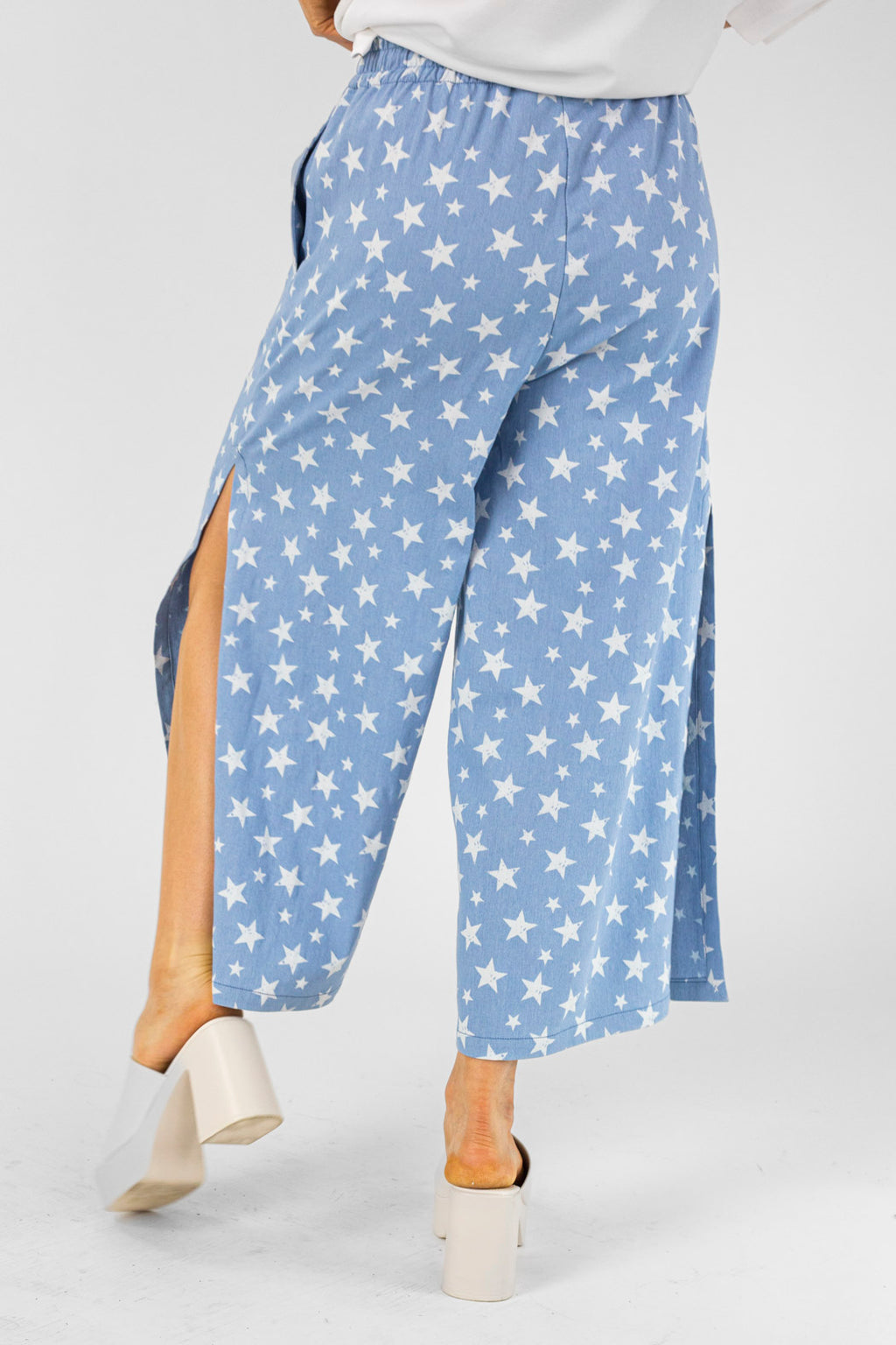 Star Print Split Culottes - Final Sale