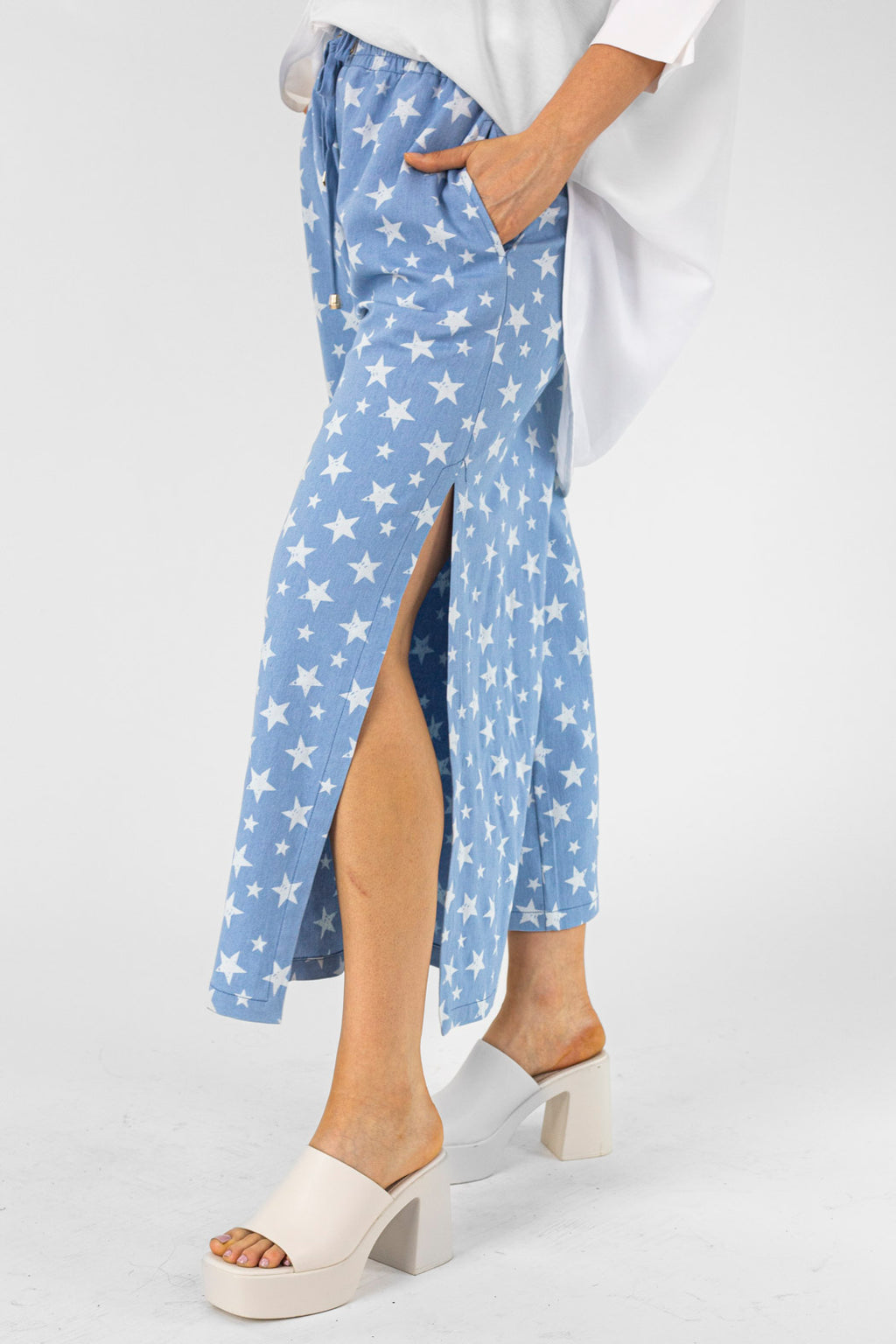 Star Print Split Culottes - Final Sale