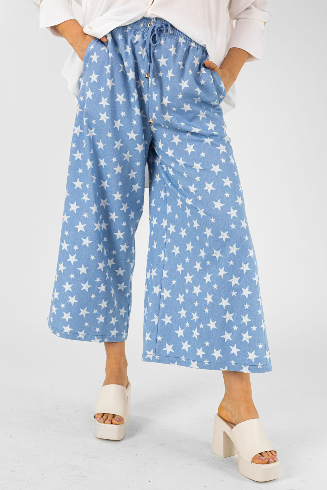 Star Print Split Culottes - Final Sale