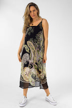 Paisley Strappy Chiffon Dress - Final Sale