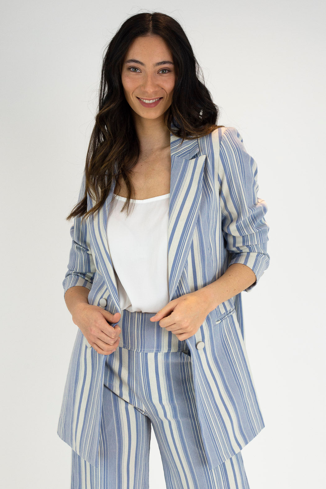 Blue Stripe Bengaline Blazer - Sale