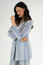 Blue Stripe Bengaline Blazer - Sale