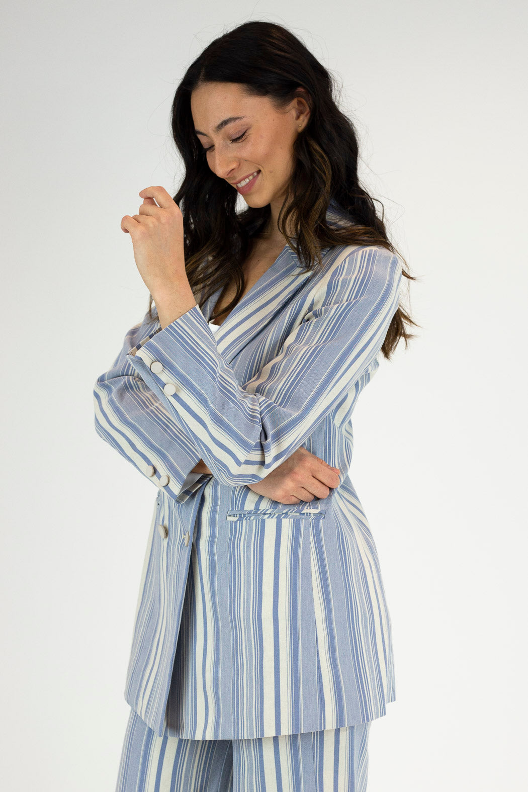 Blue Stripe Bengaline Blazer - Sale