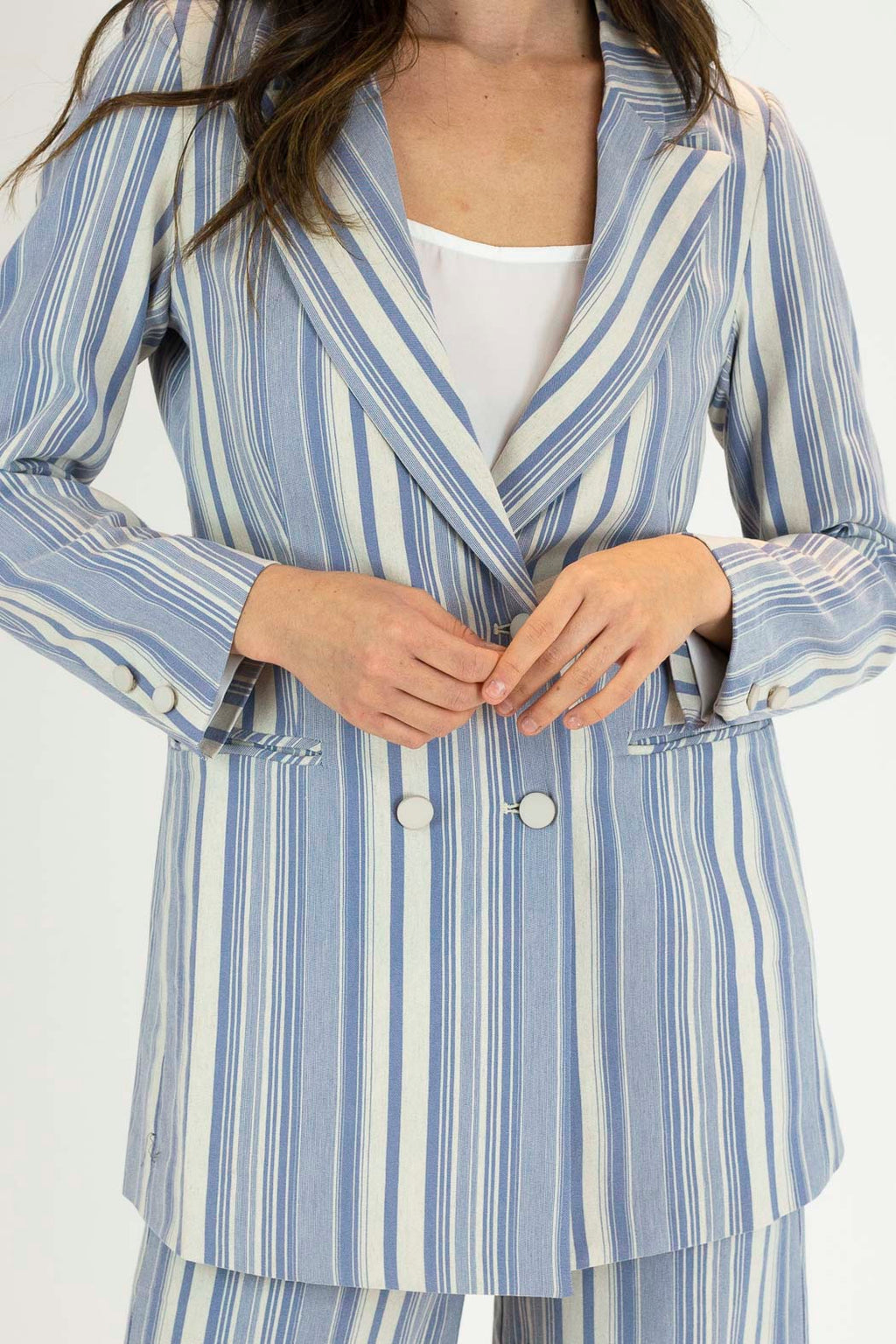 Blue Stripe Bengaline Blazer - Sale