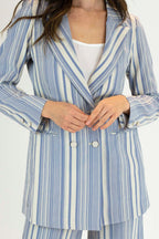 Blue Stripe Bengaline Blazer - Sale