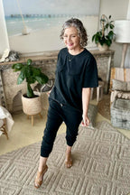 Charcoal Washed Cotton Stripe Pant