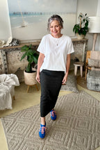 Charcoal Pin Stripe Double Layer Skirt