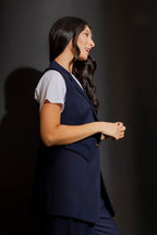 Navy Sorrento Single Breasted Vest