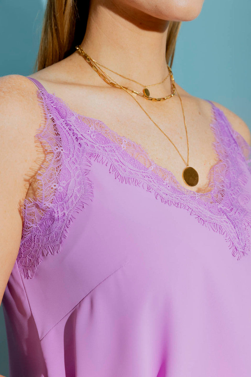 Lilac Lace Vee Cami