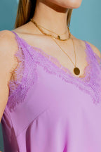 Lilac Lace Vee Cami