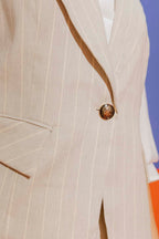 Natural Stripe Linen Vest