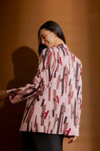 Pink Shapes Print Blazer Pink Shapes