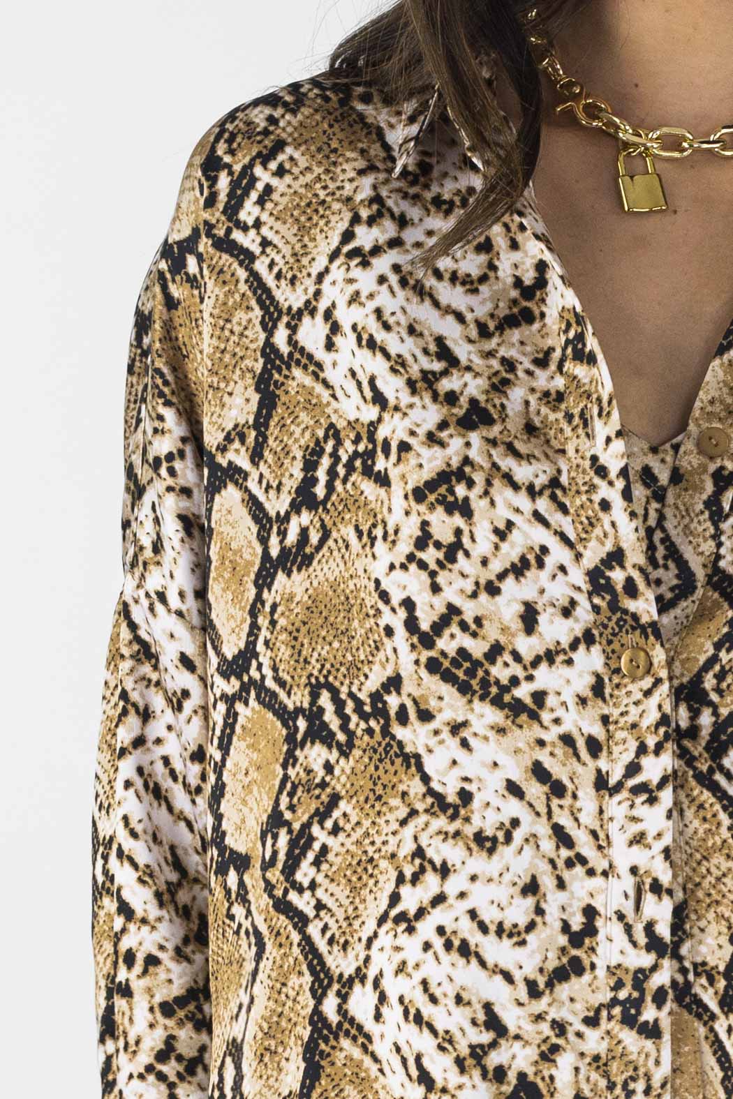 Tan Snake Silky Blake Shirt - Final Sale
