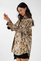 Tan Snake Silky Blake Shirt - Final Sale