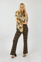 Taupe Floral Ruffle Statement Shirt - FINAL SALE