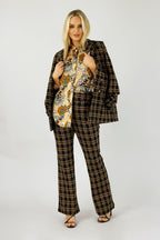 Taupe Floral Ruffle Statement Shirt - FINAL SALE