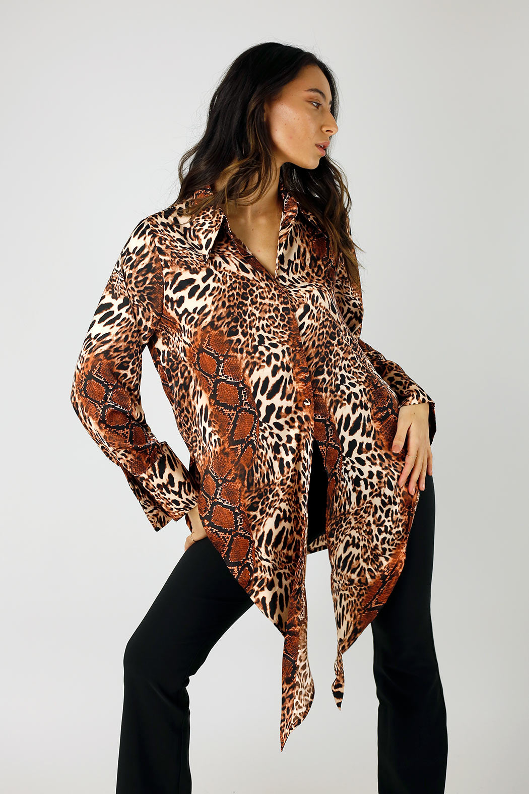 Rust Animal Silky Zhoush Shirt - SALE