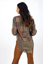 Khaki Silky Blogger Shirt - SALE