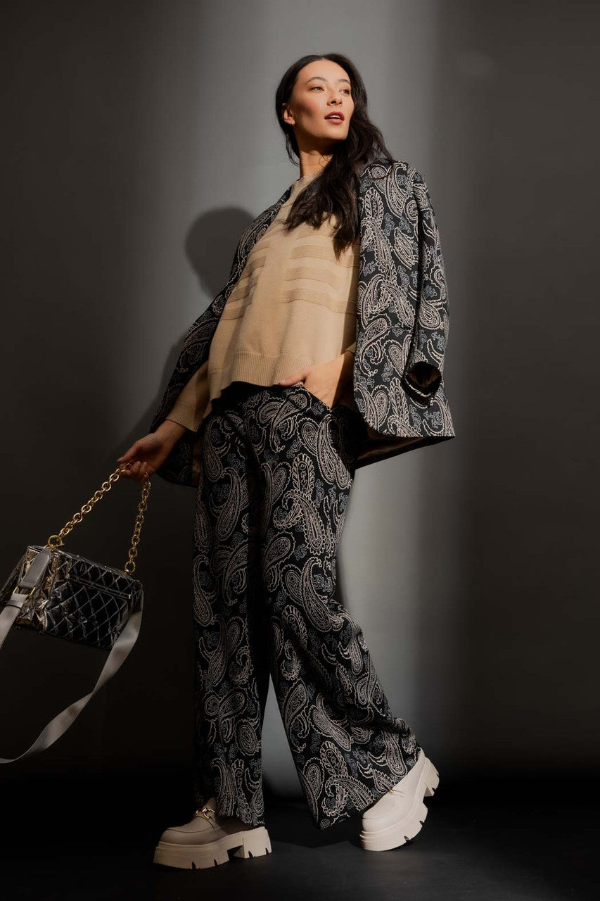 Black Paisley Jet Culotte