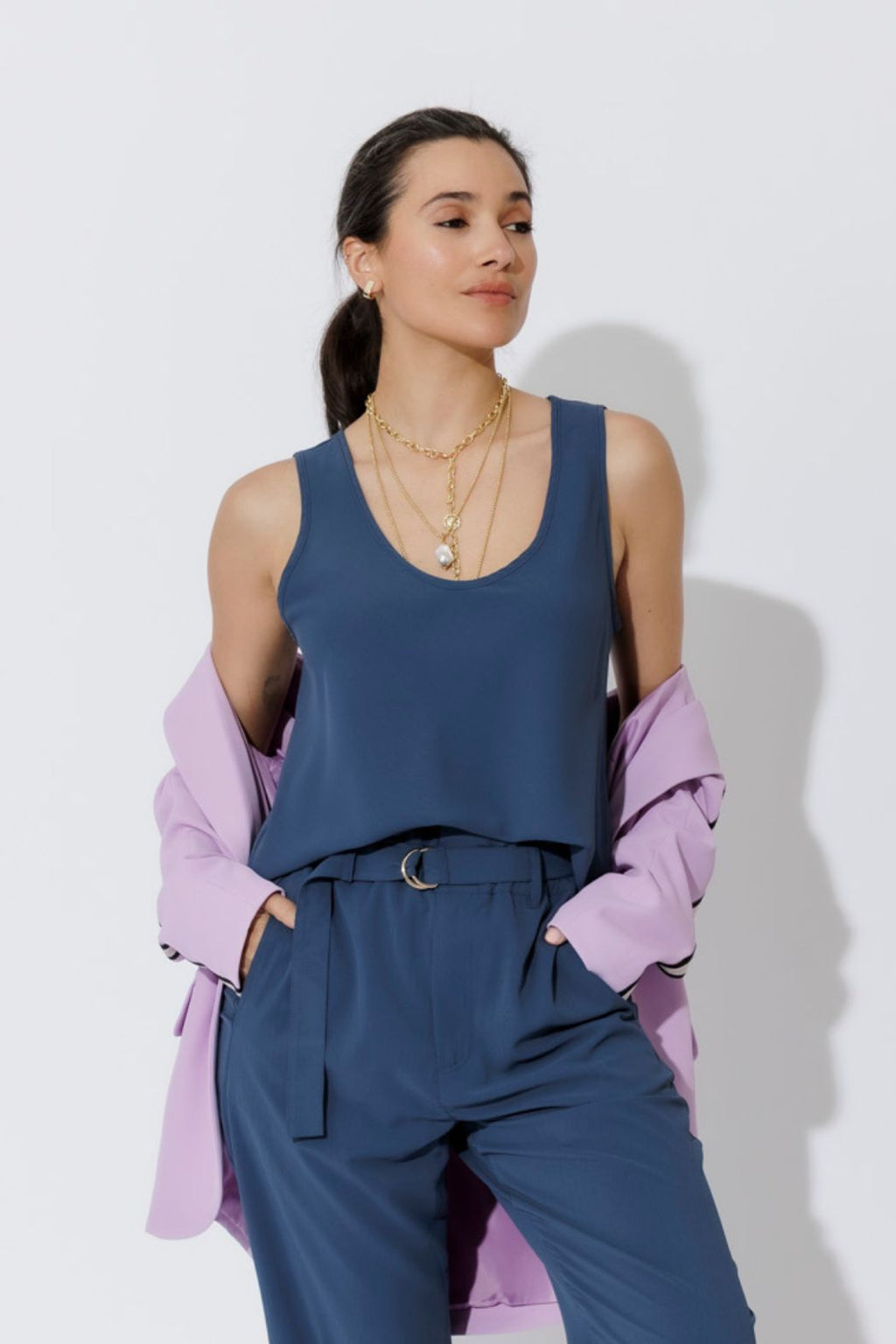 Teal Luxury Bias Cami